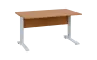 OPK 28 - 14 stůl kancelářský, kovová podnož bílá, deska 25 mm, široký 1400 mm, buk royal