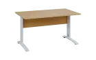 OPK 28 - 14 stůl kancelářský, kovová podnož bílá, deska 25 mm, široký 1400 mm, javor horský