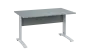 OPK 28 - 14 stůl kancelářský, kovová podnož bílá, deska 25 mm, široký 1400 mm, šedá