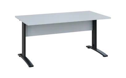 OPK 28 - 16 stůl kancelářský, kovová podnož černá, deska 25 mm, široký 1600 mm, bílá