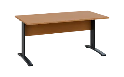 OPK 28 - 16 stůl kancelářský, kovová podnož černá, deska 25 mm, široký 1600 mm, buk royal