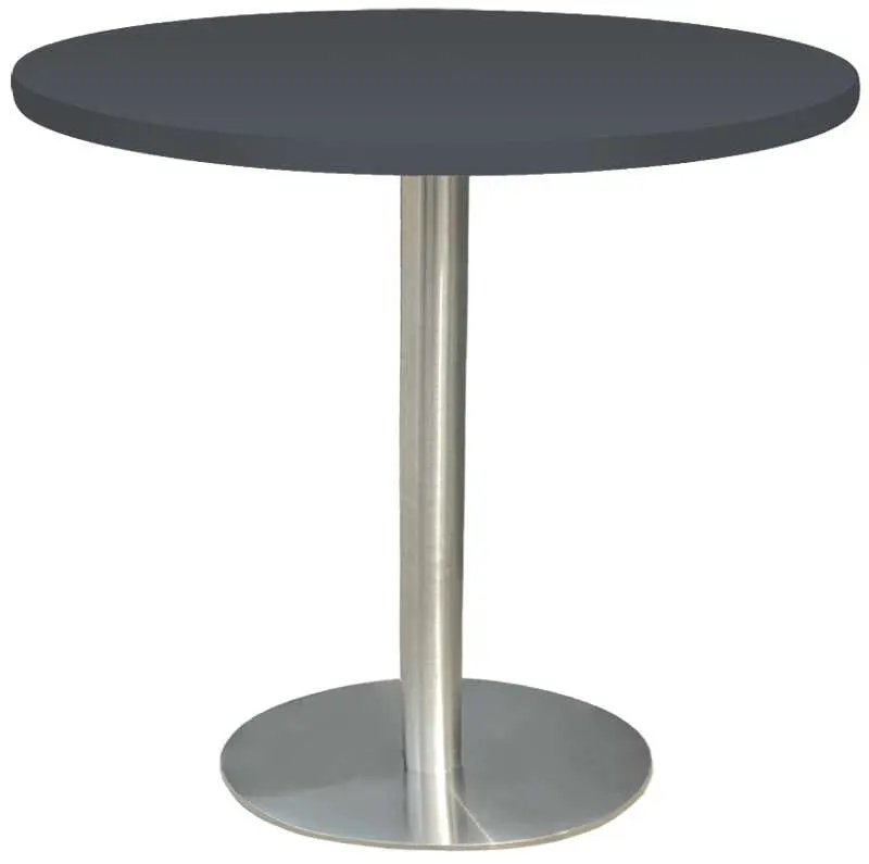 RC 500 - 5 stůl kulatý, deska pr.1000 mm antracit (síla 25 mm), noha broušený nerez