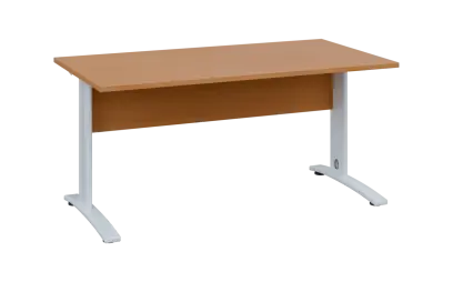 OPK 28 - 16 stůl kancelářský, kovová podnož bílá, deska 25 mm, široký 1600 mm, buk royal