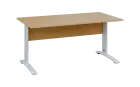 OPK 28 - 16 stůl kancelářský, kovová podnož bílá, deska 25 mm, široký 1600 mm, javor horský