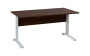 OPK 28 - 16 stůl kancelářský, kovová podnož bílá, deska 25 mm, široký 1600 mm, ořech královský