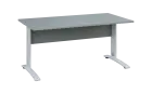 OPK 28 - 16 stůl kancelářský, kovová podnož bílá, deska 25 mm, široký 1600 mm, šedá