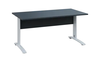 OPK 28 - 16 stůl kancelářský, kovová podnož bílá, deska 25 mm, široký 1600 mm, antracit