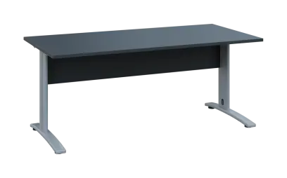 OPK 28 - 18 stůl kancelářský, kovová podnož stříbrná, deska 25 mm, široký 1800 mm, antracit OPK 28 - 18 stůl kancelářský, kovová podnož stříbrná, deska 25 mm, široký 1800 mm, antracit