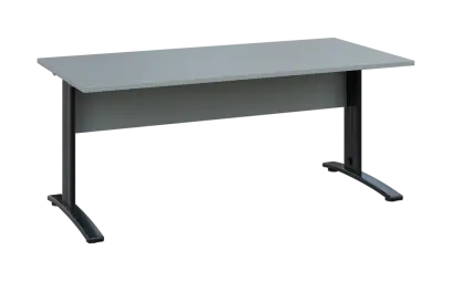 OPK 28 - 18 stůl kancelářský, kovová podnož černá, deska 25 mm, široký 1800 mm, šedá