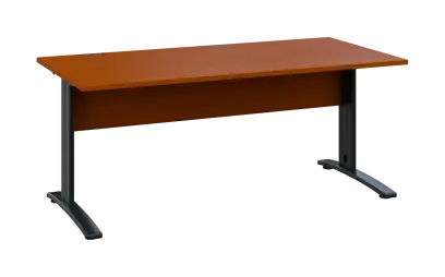 OPK 28 - 18 stůl kancelářský, kovová podnož černá, deska 25 mm, široký 1800 mm, třešeň šumavská