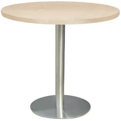 RC 500 - 5 stůl kulatý, deska pr.1000 mm bříza irská (síla 25 mm), noha broušený nerez