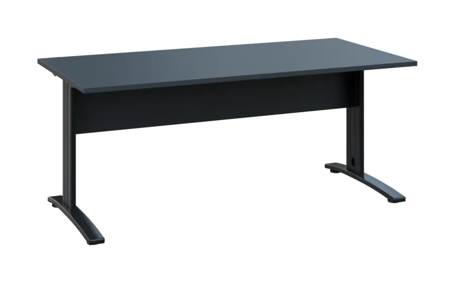 OPK 28 - 18 stůl kancelářský, kovová podnož černá, deska 25 mm, široký 1800 mm, antracit