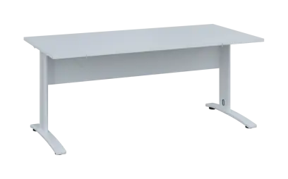 OPK 28 - 18 stůl kancelářský, kovová podnož bílá, deska 25 mm, široký 1800 mm, bílá