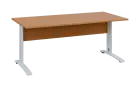 OPK 28 - 18 stůl kancelářský, kovová podnož bílá, deska 25 mm, široký 1800 mm, buk royal