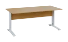 OPK 28 - 18 stůl kancelářský, kovová podnož bílá, deska 25 mm, široký 1800 mm, javor horský
