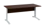 OPK 28 - 18 stůl kancelářský, kovová podnož bílá, deska 25 mm, široký 1800 mm, ořech královský