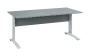 OPK 28 - 18 stůl kancelářský, kovová podnož bílá, deska 25 mm, široký 1800 mm, šedá