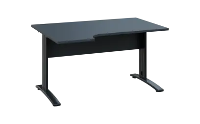 ORK 28 - 144 stůl kancelářský, rohový, levý, kovová podnož černá, deska 25 mm, široký 1400 mm, antracit
