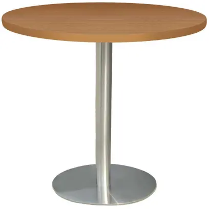 RC 500 - 5 stůl kulatý, deska pr.1000 mm buk royal (síla 25 mm), noha broušený nerez