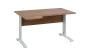 ORK 28 - 144 stůl kancelářský, rohový, levý, kovová podnož bílá, deska 25 mm, široký 1400 mm, dub bardolino