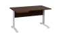 ORK 28 - 144 stůl kancelářský, rohový, levý, kovová podnož bílá, deska 25 mm, široký 1400 mm, ořech královský