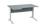 ORK 28 - 144 stůl kancelářský, rohový, levý, kovová podnož bílá, deska 25 mm, široký 1400 mm, šedá