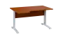 ORK 28 - 144 stůl kancelářský, rohový, levý, kovová podnož bílá, deska 25 mm, široký 1400 mm, třešeň šumavská