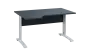 ORK 28 - 144 stůl kancelářský, rohový, levý, kovová podnož bílá, deska 25 mm, široký 1400 mm, antracit