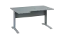 ORK 28 - 144 stůl kancelářský, rohový, levý, kovová podnož stříbrná, deska 25 mm, široký 1400 mm, šedá