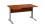 ORK 28 - 144 stůl kancelářský, rohový, levý, kovová podnož stříbrná, deska 25 mm, široký 1400 mm, třešeň šumavská