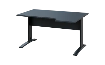ORK 28 - 144 stůl kancelářský, rohový, pravý, kovová podnož černá, deska 25 mm, široký 1400 mm, antracit