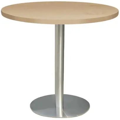 RC 500 - 5 stůl kulatý, deska pr.1000 mm javor horský (síla 25 mm), noha broušený nerez