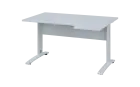 ORK 28 - 144 stůl kancelářský, rohový, pravý, kovová podnož bílá, deska 25 mm, široký 1400 mm, bílá