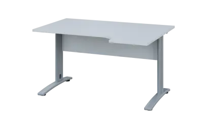 ORK 28 - 144 stůl kancelářský, rohový, pravý, kovová podnož stříbrná, deska 25 mm, široký 1400 mm, b ORK 28 - 144 stůl kancelářský, rohový, pravý, kovová podnož stříbrná, deska 25 mm, široký 1400 mm, bílá