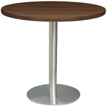 RC 500 - 5 stůl kulatý, deska pr.1000 mm ořech královský (síla 25 mm), noha broušený nerez