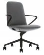 AURA MEETING - BLACK, křeslo kancelářské, kříž černý, šedá kůže