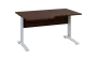 ORK 28 - 146 stůl kancelářský, rohový, levý, kovová podnož bílá, deska 25 mm, široký 1400 mm, ořech královský