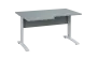 ORK 28 - 146 stůl kancelářský, rohový, levý, kovová podnož bílá, deska 25 mm, široký 1400 mm, šedá
