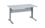 ORK 28 - 146 stůl kancelářský, rohový, levý, kovová podnož stříbrná, deska 25 mm, široký 1400 mm, bílá