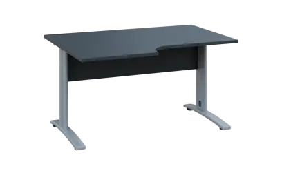 ORK 28 - 146 stůl kancelářský, rohový, levý, kovová podnož stříbrná, deska 25 mm, široký 1400 mm, an ORK 28 - 146 stůl kancelářský, rohový, levý, kovová podnož stříbrná, deska 25 mm, široký 1400 mm, antracit