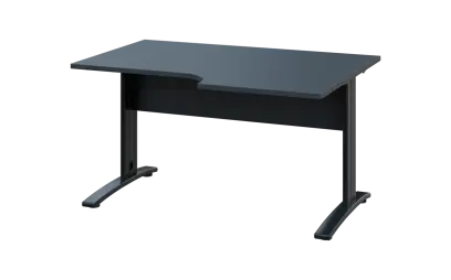 ORK 28 - 146 stůl kancelářský, rohový, pravý, kovová podnož černá, deska 25 mm, široký 1400 mm, antracit