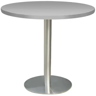 RC 500 - 5 stůl kulatý, deska pr.1000 mm šedá (síla 25 mm), noha broušený nerez