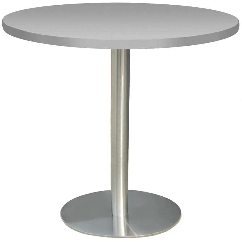 RC 500 - 5 stůl kulatý, deska pr.1000 mm šedá (síla 25 mm), noha broušený nerez