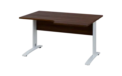 ORK 28 - 146 stůl kancelářský, rohový, pravý, kovová podnož bílá, deska 25 mm, široký 1400 mm, ořech ORK 28 - 146 stůl kancelářský, rohový, pravý, kovová podnož bílá, deska 25 mm, široký 1400 mm, ořech královský