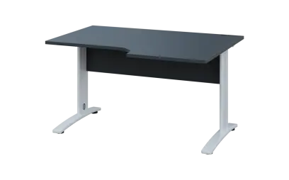 ORK 28 - 146 stůl kancelářský, rohový, pravý, kovová podnož bílá, deska 25 mm, široký 1400 mm, antra ORK 28 - 146 stůl kancelářský, rohový, pravý, kovová podnož bílá, deska 25 mm, široký 1400 mm, antracit