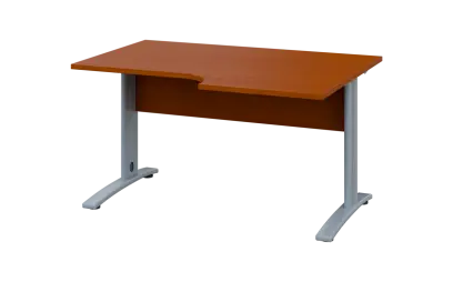 ORK 28 - 146 stůl kancelářský, rohový, pravý, kovová podnož stříbrná, deska 25 mm, široký 1400 mm, t ORK 28 - 146 stůl kancelářský, rohový, pravý, kovová podnož stříbrná, deska 25 mm, široký 1400 mm, třešeň šumavská