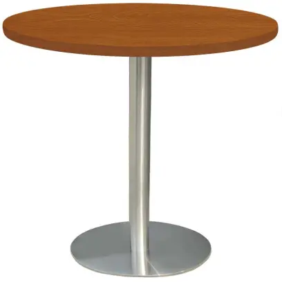 RC 500 - 5 stůl kulatý, deska pr.1000 mm třešeň šumavská (síla 25 mm), noha broušený nerez