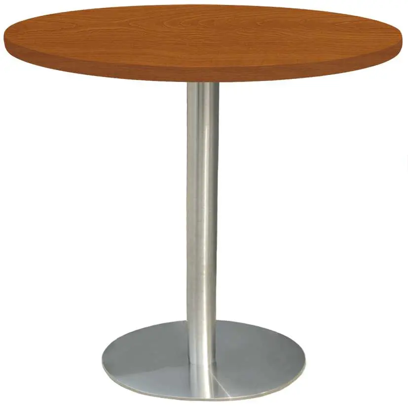 RC 500 - 5 stůl kulatý, deska pr.1000 mm třešeň šumavská (síla 25 mm), noha broušený nerez