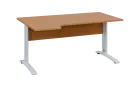 ORK 28 - 164 stůl kancelářský, rohový, levý, kovová podnož bílá, deska 25 mm, široký 1600 mm, buk ro