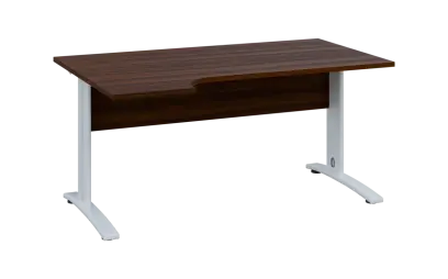 ORK 28 - 164 stůl kancelářský, rohový, levý, kovová podnož bílá, deska 25 mm, široký 1600 mm, ořech ORK 28 - 164 stůl kancelářský, rohový, levý, kovová podnož bílá, deska 25 mm, široký 1600 mm, ořech královský